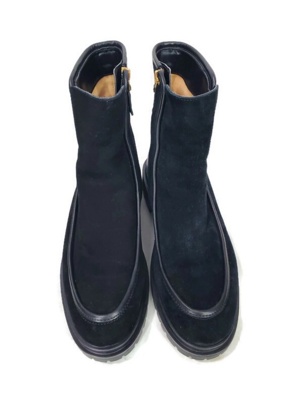 Lauren by Ralph Lauren Colbie Suede & Leather boots size 9 Black NIB Minimalist